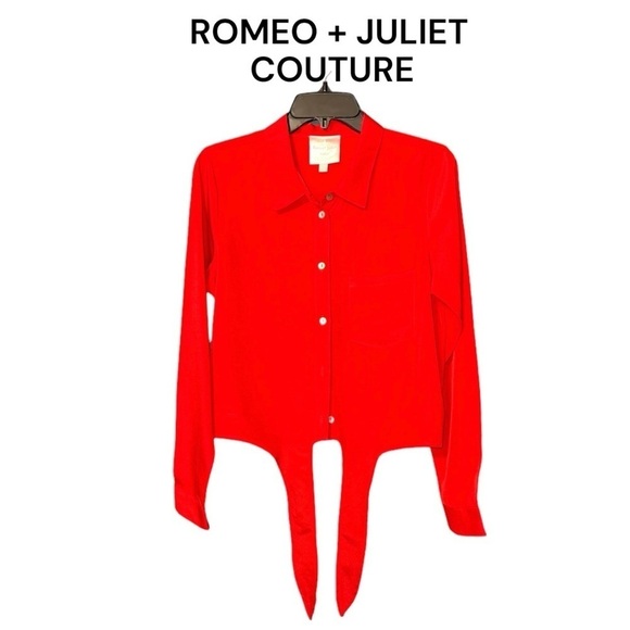 Romeo and Juliet Couture (NWT) Long Sleeve, Front Tie Top Size Medium - Picture 11 of 11